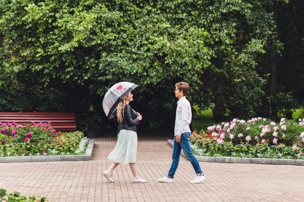 young couple outside